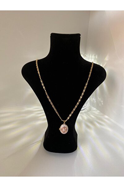 AYLİN TAKI Pearl Stone Covered Women's Necklace 65 Cm.
