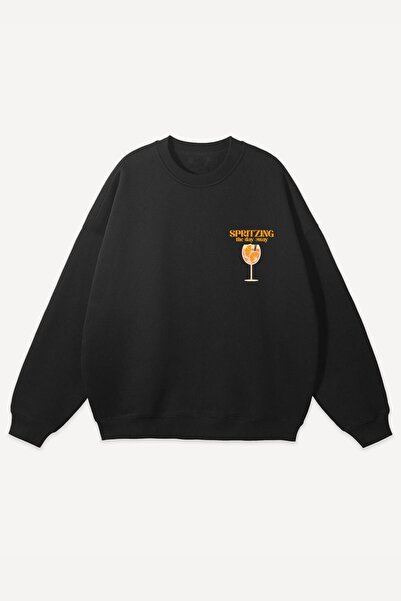 The Champ Clothing Hanorac oversize unisex negru – țesătură fleece cu 3 fire,...