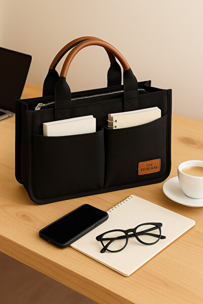 Nova Organized Women's Bag with Black Leather Handle – Multi-Compartment and Convenient