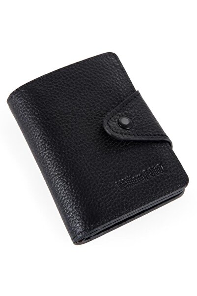 William Polo Ανδρική θήκη για κάρτες Williampolo Elite από γνήσιο δέρμα μαύρο