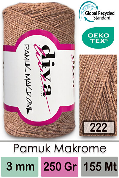 Diva İplik Diva Pamuk Макроме 222 Темно-кавовий