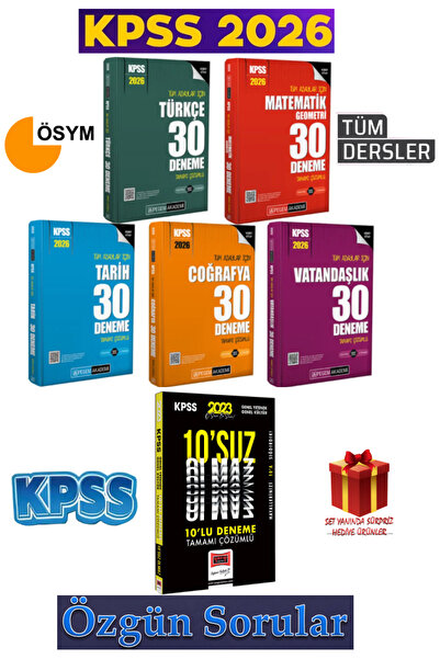 Pegem Akademi Yayıncılık 2026 Pegem KPSS Deneme Seti+Panem GYGK 5 Deneme+Hediye