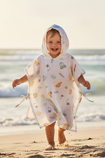 Kanz Baby 100% Cotton Muslin Hooded Poncho