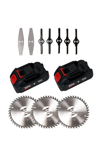 ulubag 36V electric brushcutter with 2 batteries and set of 3 discs + 7 blades