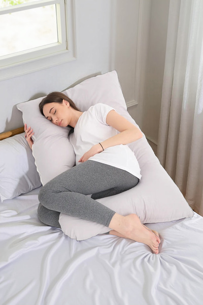 OMZ Hamile Yastığı Çok Kullanışlı Ortopedik Büyük Şekilli Vücut Yastığı Hamilelik Yastığı Yüksek Kalite