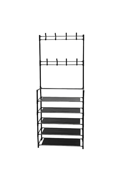 Blasko Clothes Hanger with Shoe Rack 4 Shelves, 80x29.5x154 cm, Modern and Functional