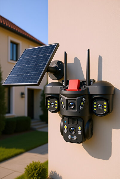 Opticam OC-66 4G Güneş Enerjili Sim Kartlı 4g 3+3+3 MP Solar Güvenlik Kameras...