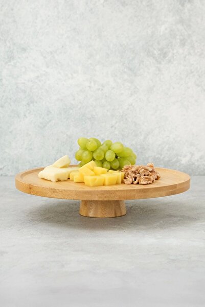 AVANTAGE HOME Arven - Bamboo Footed Serving Plate Fruit Cookie Cake Pastry Dessert Food Presentation Plate