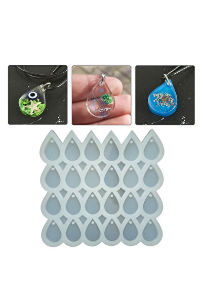 Getshopmini Epoksi Çoklu Damla Kalıbı Kolye Damla Kalıbı Silikon 3x2cm