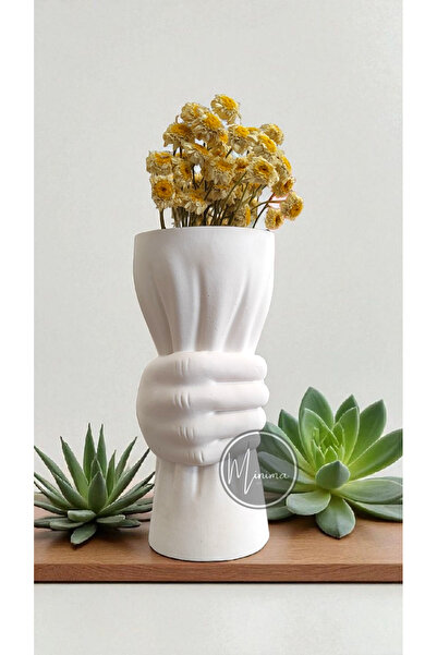 Minima Art Studio Držite – 12,5 cm dekorativna vaza od kamenog praha sa ručno...