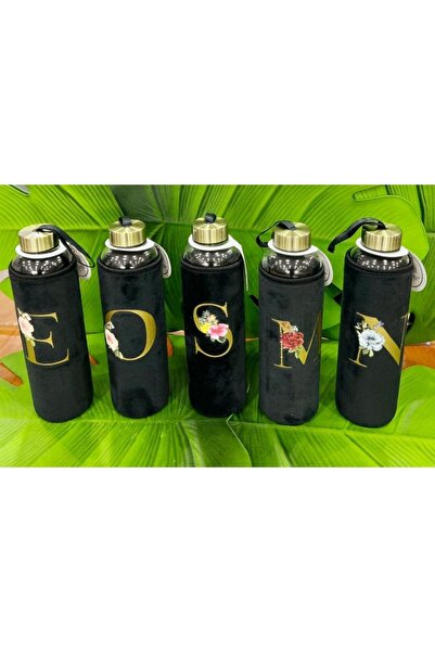 Morza H2O Letter Glass Flask with Metal Lid Cover 600ml 1 Piece