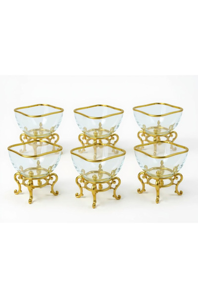 Elta Collection طقم تقديم بجانب القهوة الذهبية مكون من 12 قطعة |   6 أكواب ما...