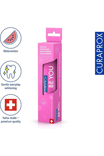 Curaprox معجون أسنان بي يو بنكهة البطيخ 60 مل - معجون أسنان مبيض لطيف للاستخد...