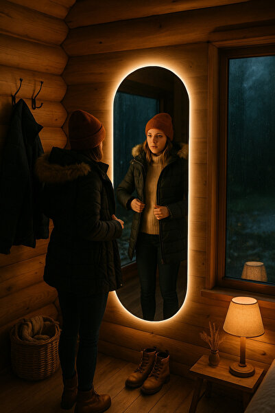 GLASS & ARTWORKS Sensörlü Led Işıklı Oval Boy Aynası Dekoratif Ayna