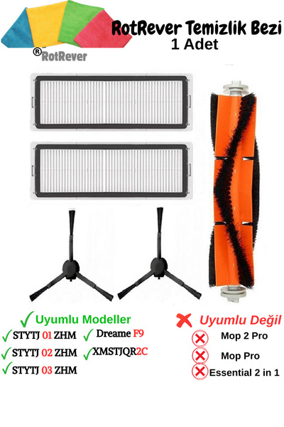 RotRever Xiaomi Vacuum Mop Pro 2+3D, Vacuum Mop 1C, 2C compatibil cu perie, f...