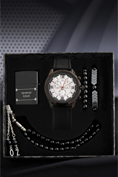 SPOLO Erkek Kol Saati Çakmak Tesbih Bileklik Seti