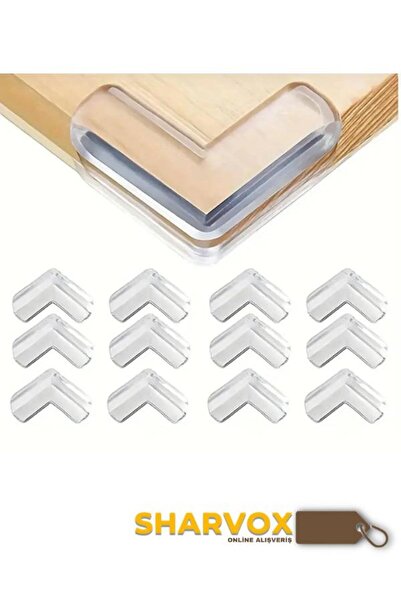 Sharvox 4-Piece Transparent Silicone Corner Protector – Protect Table, Coffee Table and Furniture Edges for Baby and Child Safety
