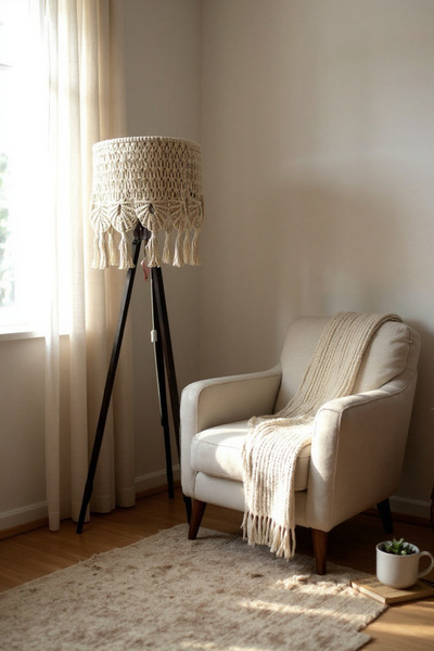 Zuviel Deco Büyük Başlıklı Makrome Lambader Başlığı(sadece başlık)