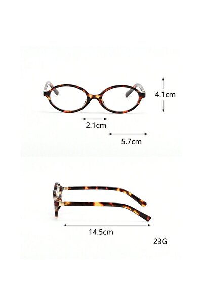 COOLANDBETTER Miux Leopard Oval Frame Popular Clear Screen Glasses