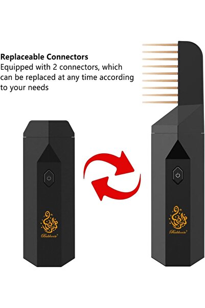 Generic Mini Arabic Bukhoor Electric Comb,USB Handheld Portable Hair Electric Muslim Ramadan Aroma Diffuser