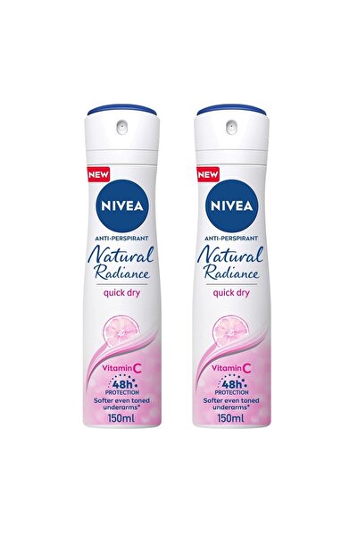 NIVEA بخاخ مزيل للتعرق للنساء بإشراقة طبيعية عبوة اقتصادية، 2 × 150 مل