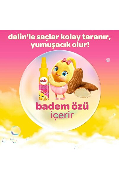 Dalin Kolay Tarama Spreyi Badem Özlü 200 ml | Saç Açıcı | Elektriklenme Önleyici | Çocuk & Yetişkin