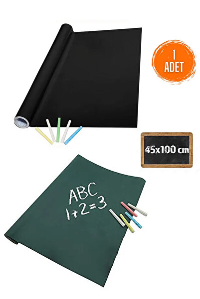 Factorial Duvara Yapışan 45x100cm Çocuk Yazı Tahtası Silinebilir Renkli Tebeşir Hediyeli Beyaz Yazı Resim