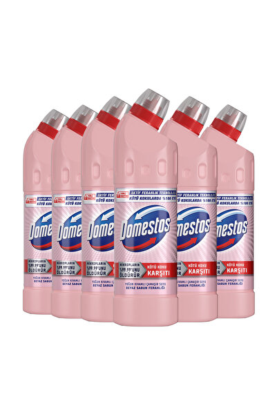 Domestos Çamaşır Suyu Beyaz Sabun Ferahlığı 750 ml x6 Mikrofiber Bez Hediye