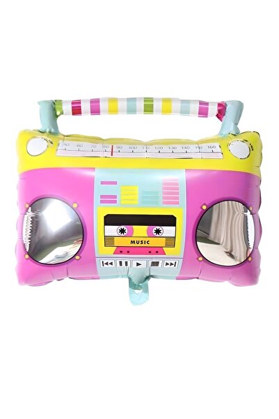 partidolu Retro Disco 80-90S Party Radio Shaped Foil Balloon 59X57 cm