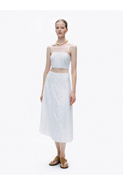 Nocturne Embroidered Midi Skirt