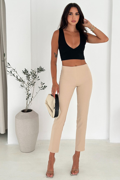 EGHO Zippered Regular Waist Bell Cloth Women's Carrot Pants