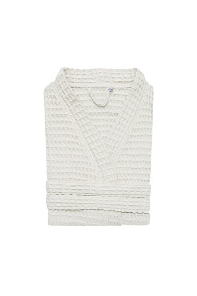 CASA LUSSO رداء حمام بنمط كيمونو من نسيج الوافل الصغير