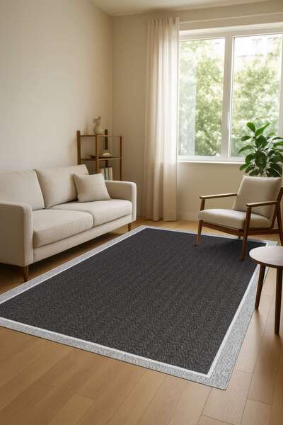 Valery Home Venüs Sisal Gri - Antrasit Modern Dokuma Kilim Hasır Halı