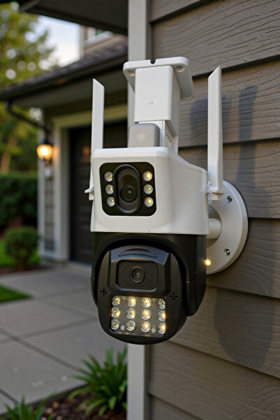 Opticam RX23AI Çift Kamera 3+3 MP Alarmlı Sirenli Wifi Güvenlik Kamerası + 1.5A Adaptör