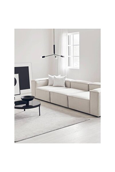 BIZ NAS Modern Beige Velvet Sofa