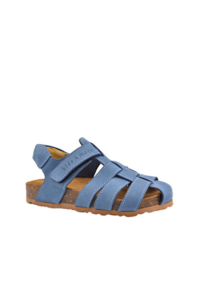 kids A more Leo Unisex Deri Çocuk Sandalet Kot Rengi