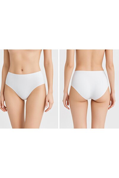 NIA UNDERWEAR White 6-Piece High Waist Cotton Pad Laser Cut Women's Panties -...