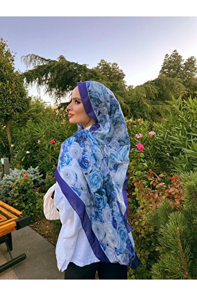 Shawl Passion Retro Desen Pamuk Şal Mavi