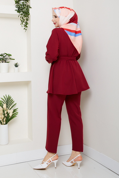 modapark.ist Women's Belt Detailed Trousers Suit