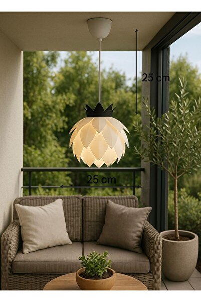 Rekatech Lotus Tasarım Dekoratif Sarkıt Avize - 25 cm Aydınlatma(Salon,Yatak Odası,Balkon Kullanımına Uygun)