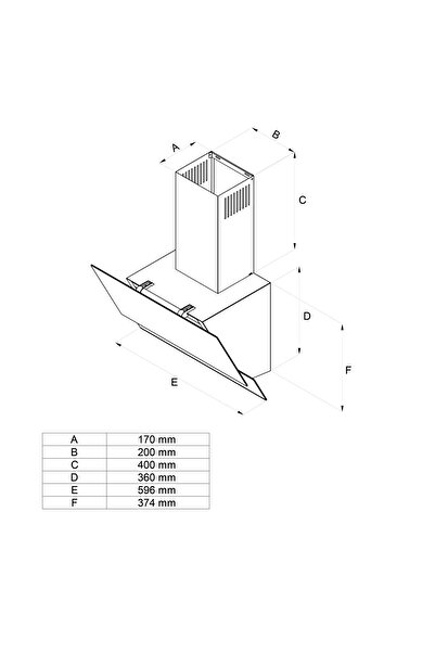 Simfer 8703 60 Cm Siyah Eğik Dokunmatik Cam Davlumbaz