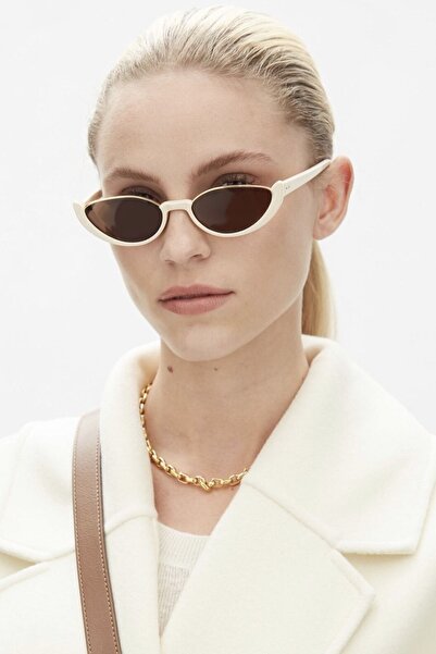 REN EYEWEAR Tina Cat Eye Cream Color Women's Sunglasses Half Frame / Reneyewear