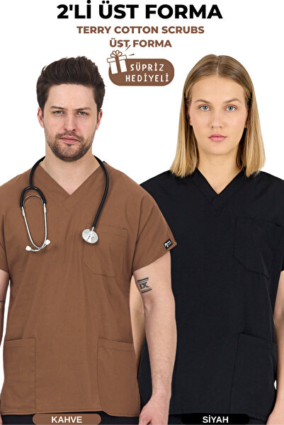 Raven Uniform زي طبي من Terikoton للجنسين، زي طبي جراحي (قطعتان علوية)