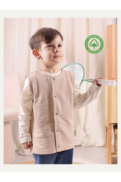 Zuppers Snap Cotton Baby Kids Vest - Latte