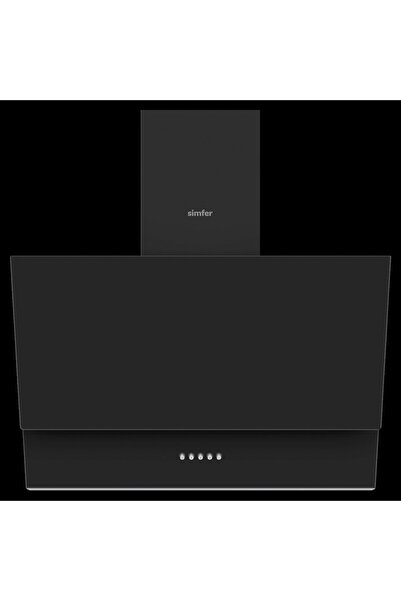 Simfer 8708 60 Cm Eğik Push Button Siyah Cam Davlumbaz