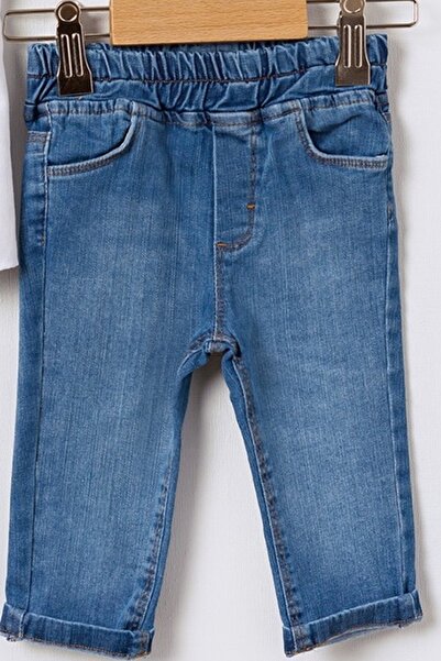 Bebüş Хлопчачий літній комплект з 3 предметів: сорочка з льону в смужку, футболка та джинси 15862