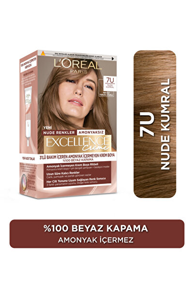 L'Oreal Paris Excellence Creme Nude Renkler Saç Boyası – 7u Nude Kumral