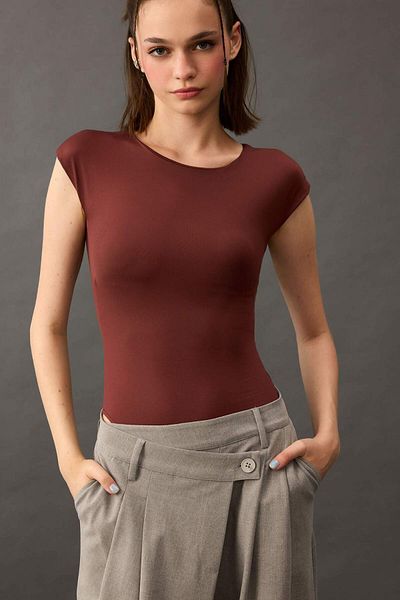 DeFacto Coool Basic Plain Sleeveless Snap Fastener Body F7824Ax25Au