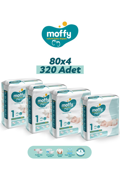 Moffy Jumbo Newborn No 1 Bebek Bezi (80 x 4) 320 Adet
