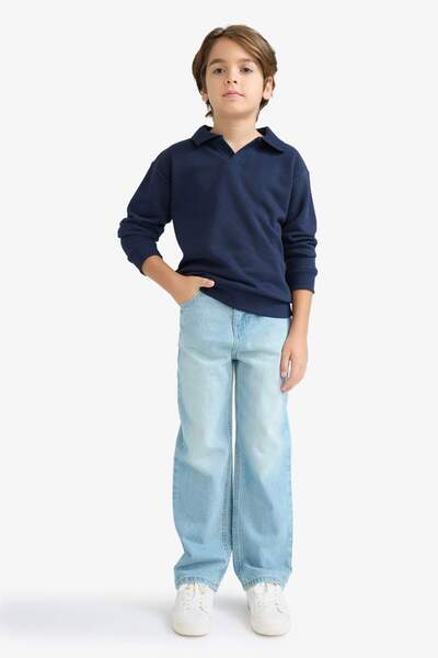 DeFacto Boy's New Regular Fit Apaş Collar Sweatshirt F3940A825Au